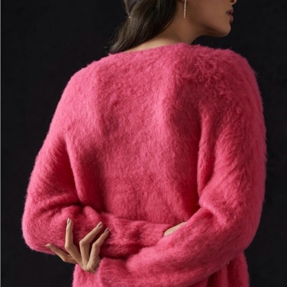 Maeve by Anthropologie Hot Pink/Rose/Fuchsia Super Soft & Comfy 31% Merino Wool - Picture 2 of 16